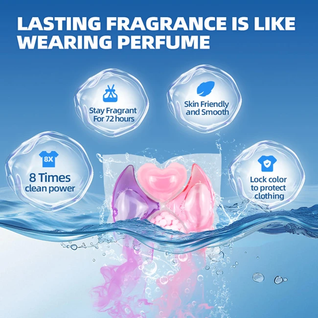 long lasting Fresh 4 in 1 laundry pods